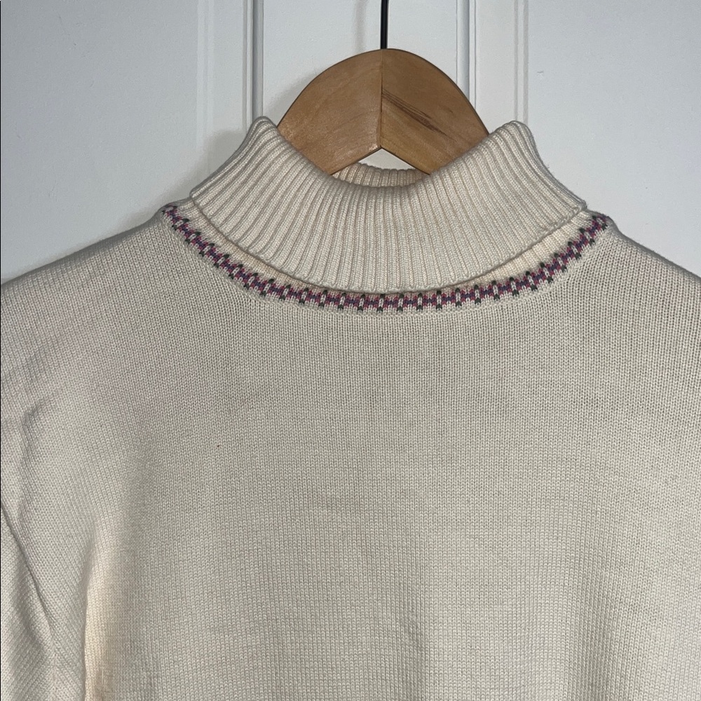 L.L. Bean cream turtleneck 100% cotton vintage - Picture 2 of 7